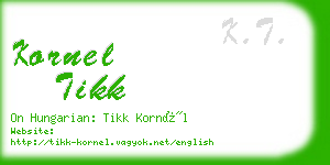 kornel tikk business card